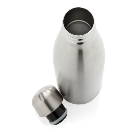 Botella de acero inoxidable aislada al vacío plata | sin montaje de publicidad | no disponible | no disponible