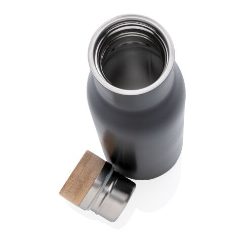 Botella Clima al vacío antigoteo con tapa de acero negro | sin montaje de publicidad | no disponible | no disponible