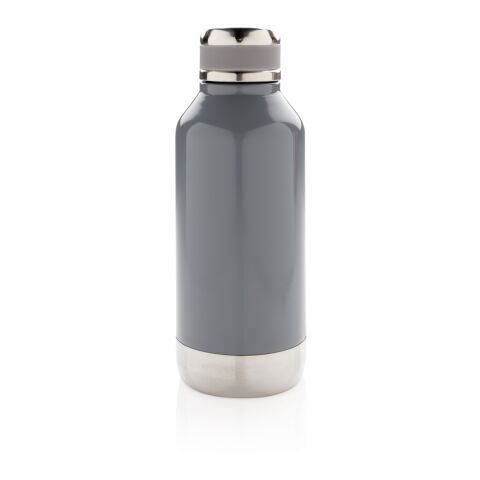 Botella al vacío antigoteo con placa para logo gris