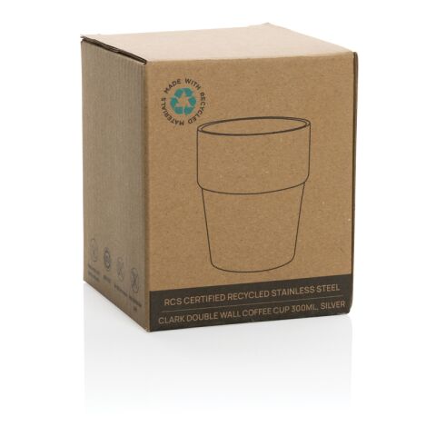 Taza de café Clark RCS doble pared 300 ml plata | sin montaje de publicidad | no disponible | no disponible