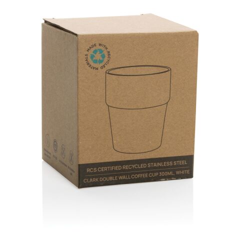 Taza de café Clark RCS doble pared 300 ml blanco | sin montaje de publicidad | no disponible | no disponible