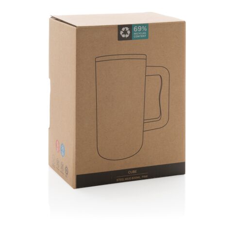 Taza Cube de acero reciclado RCS de 800ml. rosa | sin montaje de publicidad | no disponible | no disponible