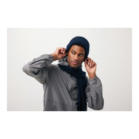 Gorro doble de punto Impact AWARE™ Polylana® azul marino | sin montaje de publicidad | no disponible | no disponible | no disponible