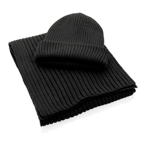 Bufanda de punto Impact AWARE™ Polylana® 180x25cm negro | sin montaje de publicidad | no disponible | no disponible | no disponible