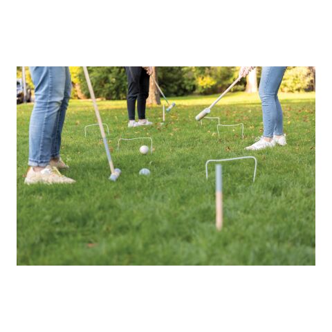 Juego croquet de madera marron | sin montaje de publicidad | no disponible | no disponible