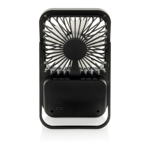 Ventilador escritorio recargable plástico reciclado Aervina negro | sin montaje de publicidad | no disponible | no disponible