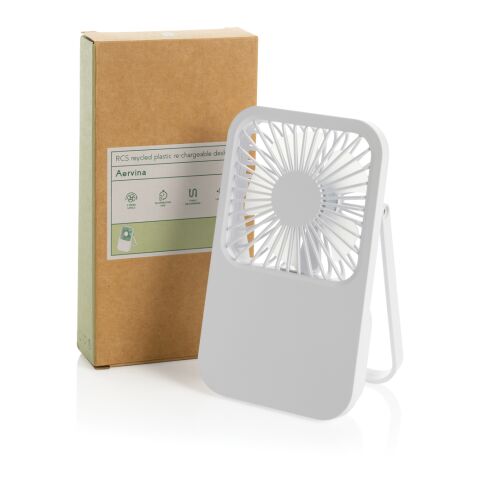 Ventilador escritorio recargable plástico reciclado Aervina Blanco | sin montaje de publicidad | no disponible | no disponible