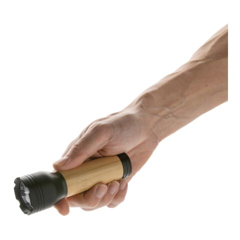 Linterna Lucid 3W RCS reciclado y bambú certificado RCS negro-marron | sin montaje de publicidad | no disponible | no disponible