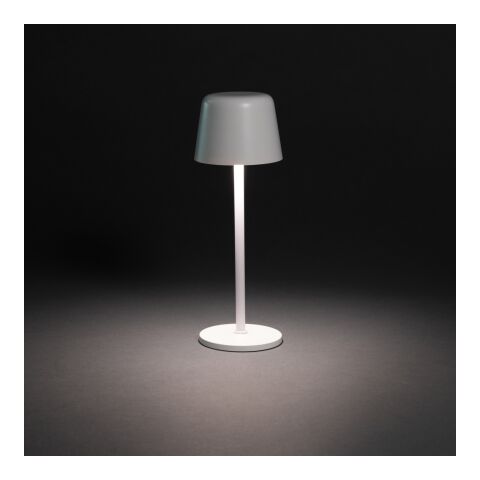 Lámpara de mesa Zenic RCS plástico reciclado recargable USB blanco | sin montaje de publicidad | no disponible | no disponible