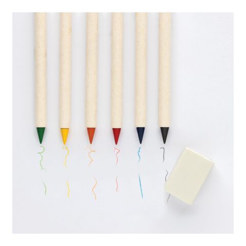 Set 6 lápices de colores Micki GRS infinity con bloc de nota blanco | sin montaje de publicidad