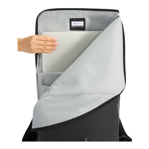 Mochila urbana resistente al agua con solapa negro-gris | sin montaje de publicidad | no disponible | no disponible