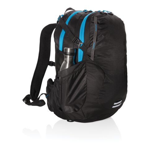 Mochila mediana Explorer de senderismo 26L sin PVC negro-azul | sin montaje de publicidad | no disponible | no disponible | no disponible
