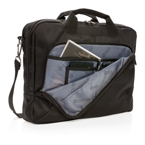 Bolsa para portátil 15” Swiss Peak Deluxe negro | sin montaje de publicidad | no disponible | no disponible | no disponible