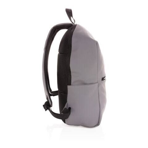 Mochila para portátil 15.6&quot; de PU gris | sin montaje de publicidad | no disponible | no disponible