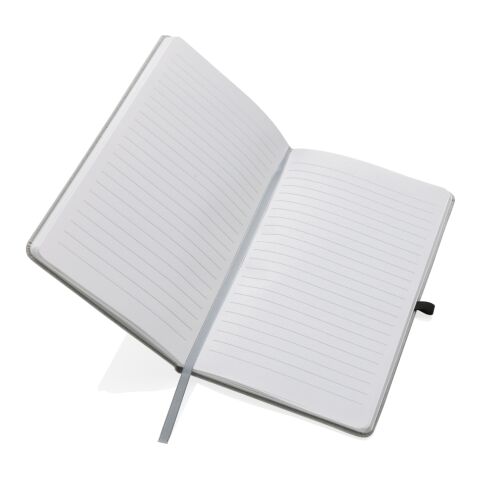 Libreta A5 de cuero reciclado de tapa dura gris claro | sin montaje de publicidad | no disponible | no disponible