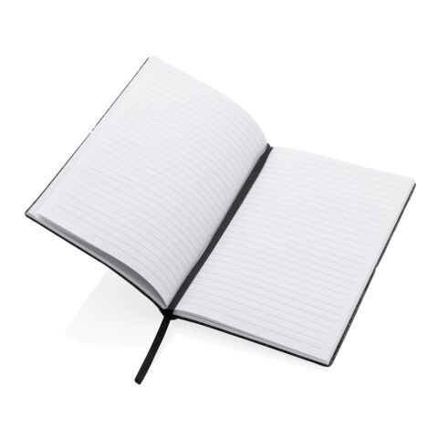 Libreta A5 tapa blanda de fieltro reciclado certificado GRS negro | sin montaje de publicidad | no disponible | no disponible