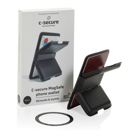 Monedero para teléfono C-Secure MagSafe negro | sin montaje de publicidad | no disponible | no disponible