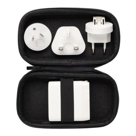 Cargador viaje de plástico Travel Charge Pro RCS con USB C blanco-negro | sin montaje de publicidad | no disponible | no disponible