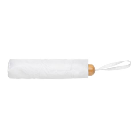 Mini paraguas RPET 190T de bambú 20.5" Impact AWARE ™ blanco | sin montaje de publicidad | no disponible | no disponible