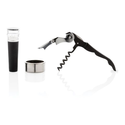 Vino Sommelier set 3pc plata | sin montaje de publicidad | no disponible | no disponible