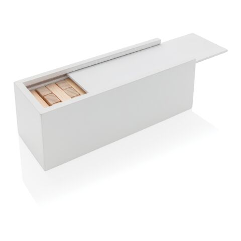 Juego apilamiento de bloques de madera FSC® Deluxe blanco | sin montaje de publicidad | no disponible | no disponible