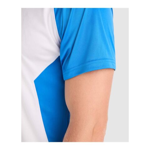 Camiseta deportiva de manga corta unisex "Bugatti" Blanco-Azul real | L