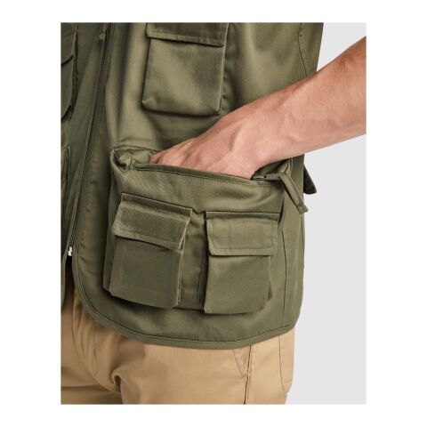 Chaleco de trabajo de 200&nbsp;g/m2 multi bolsillos y cuello de pico "Venera" Estándar | Dark Sand | M | sin montaje de publicidad | no disponible | no disponible | no disponible