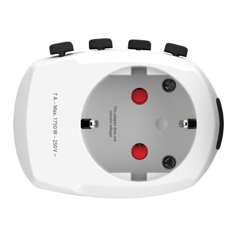 Adaptador de viaje mundial SKROSS Pro de 3 polos blanco | sin montaje de publicidad | no disponible | no disponible