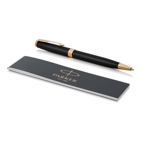 Bolígrafo Parker Sonnet, negro mate con acabados en paladio. dorado