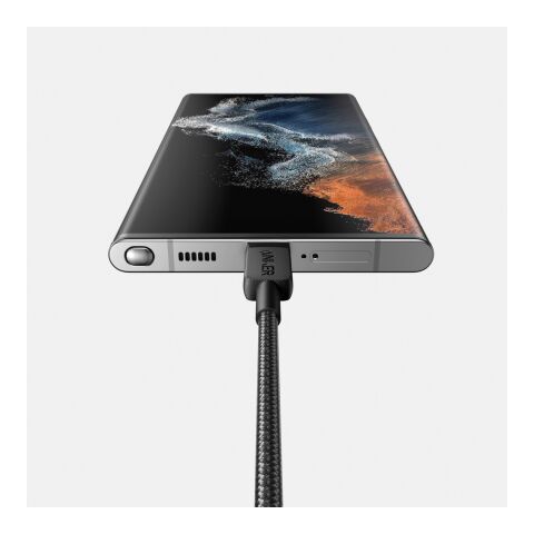 Cable USB-C a USB-C Anker de 1,8 metros y 60W gris-negro | sin montaje de publicidad