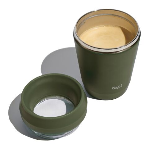 Taza Topl To Go de acero reciclado con tapa patentada 360 verde | sin montaje de publicidad | no disponible | no disponible