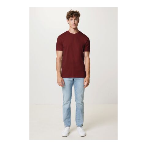 Camiseta Iqoniq Brett de algodón reciclado rojo burdeos | L | sin montaje de publicidad | no disponible | no disponible | no disponible