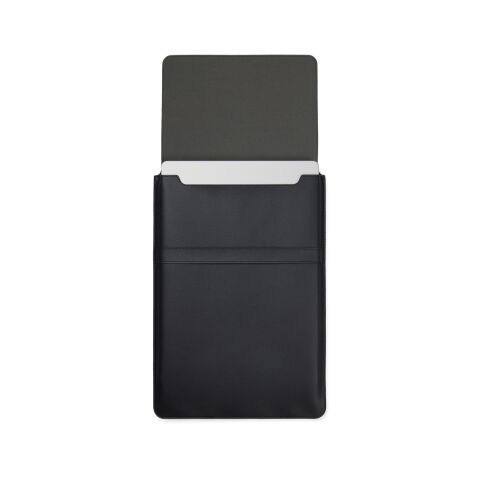 Funda para portátil de 16&quot; Timo PU RCS RPET negro | sin montaje de publicidad | no disponible | no disponible