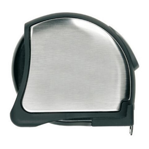 Flexómetro acero inoxidable, 5m/25mm plata-negro | sin montaje de publicidad | no disponible | no disponible | no disponible