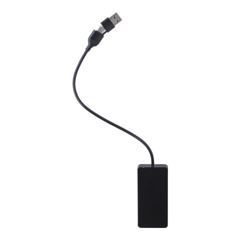 Hub USB de aluminio Layton negro | sin montaje de publicidad | no disponible | no disponible