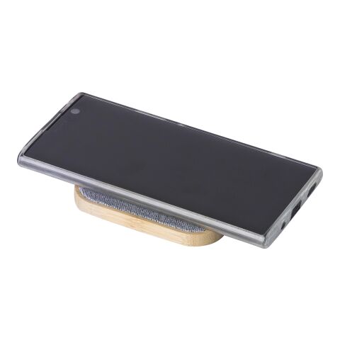 Cargador inalámbrico de bambú Moisés gris | sin montaje de publicidad | no disponible | no disponible