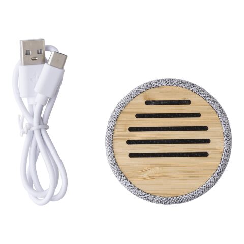 Altavoz inalámbrico de bambú Cory gris | sin montaje de publicidad | no disponible | no disponible