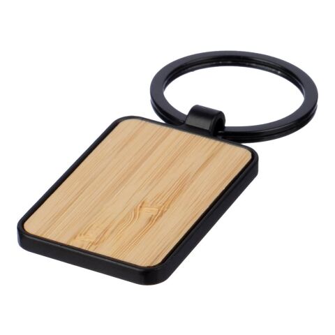 Llavero de metal y bambú Brigitte negro | sin montaje de publicidad | no disponible | no disponible