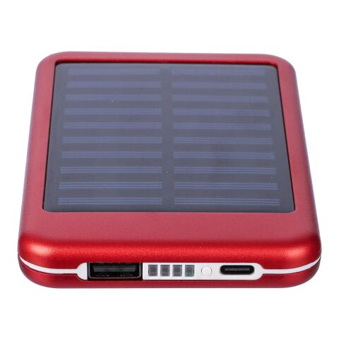 Power Bank solar de aluminio Tycho rojo | sin montaje de publicidad | no disponible | no disponible