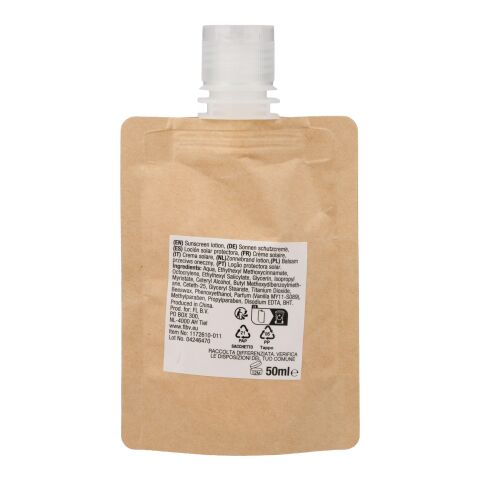 Loción solar protectora en bote de papel Kyle marrón | sin montaje de publicidad | no disponible | no disponible