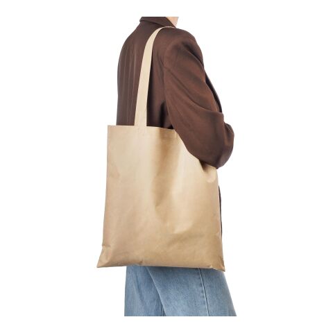 Bolsa con asas de tela no tejida (80 g/m2) Taye marrón | sin montaje de publicidad | no disponible | no disponible