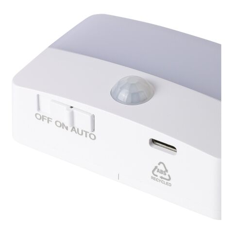 Luz recargable con sensor de ABS reciclado Ari blanco | sin montaje de publicidad | no disponible | no disponible