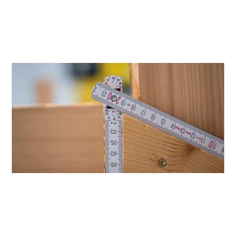 Regla plegable de madera Stabila blanco