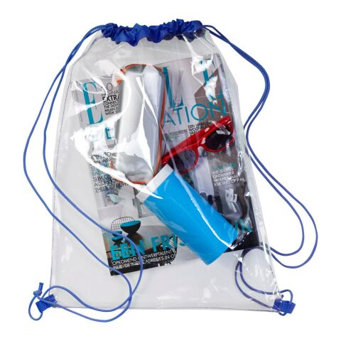 Mochila transparente en PVC azul cobalto