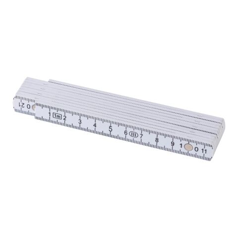 Regla plegable de plástico blanco