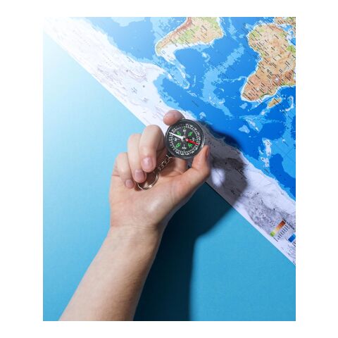 Llavero con brújula negro | sin montaje de publicidad | no disponible | no disponible