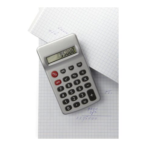 Calculadora de plástico plata | sin montaje de publicidad | no disponible | no disponible