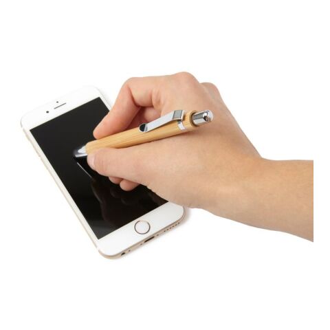 Bolígrafo de bambú, con puntero. Tinta negra marrón | sin montaje de publicidad | no disponible | no disponible