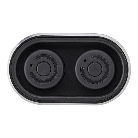 Power Bank con auriculares inalámbricos negro | sin montaje de publicidad | no disponible | no disponible