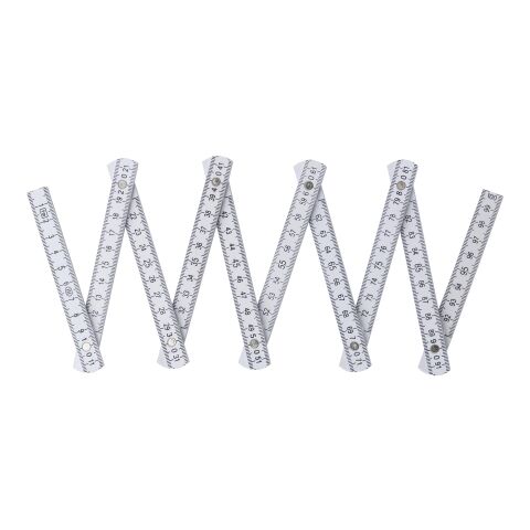 Regla plegable de plástico blanco | sin montaje de publicidad | no disponible | no disponible